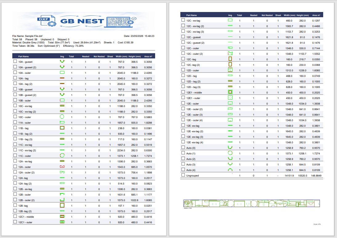 PDF report output